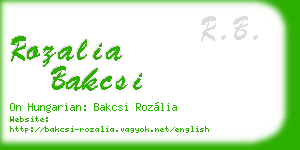 rozalia bakcsi business card